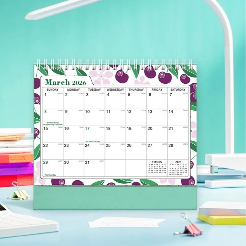 

2026 Cactus Desk Calendar Small Standing Flip 2026 Desktop Planner Office Supplies January 2026-June 2027 Monthly Agenda
