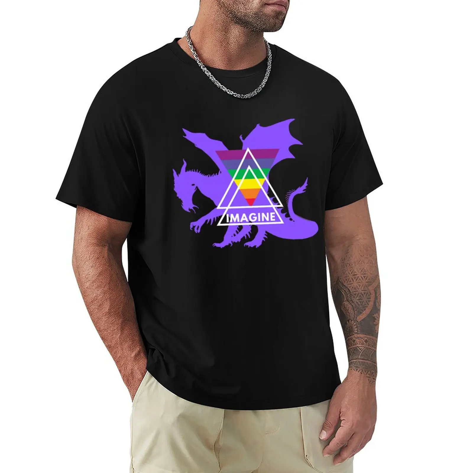 Rainbow Girls Boys Imagine Dragons Enemy Believer Awesome Anime T-Shirt Man t-shirt man t shirt shirts graphic tee men