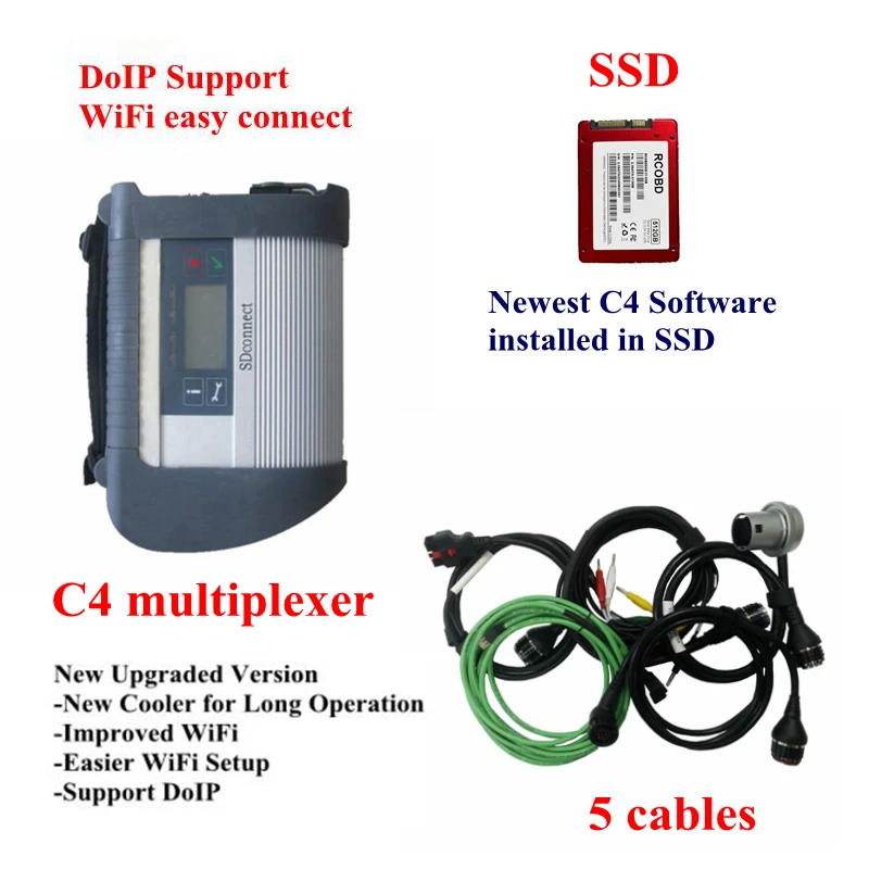 

Stable MB Star C4 Full Chip DOIP Diagnostic SD Connect 2024.06 DAS Wireless Star Diagnosis C4 Work For Car 12V 24V