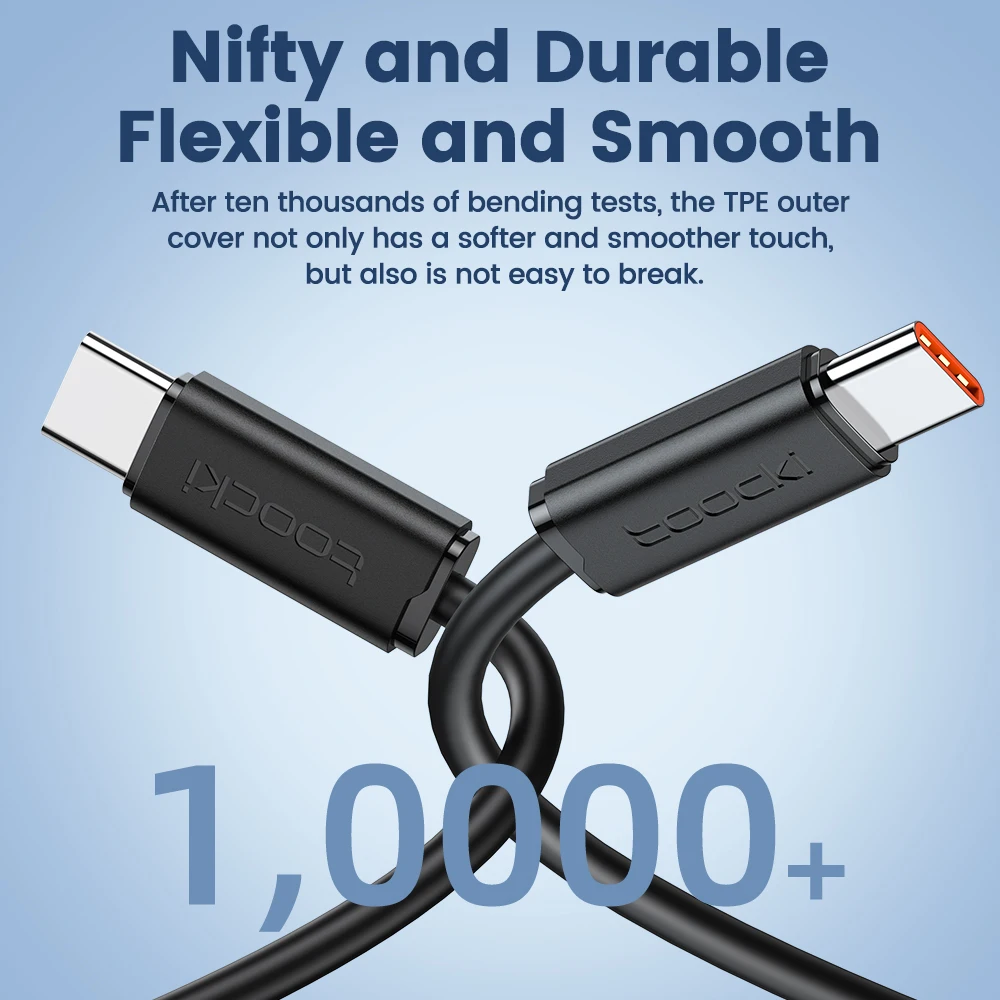 Toocki 1m 60W USB C Cable Type C to Type C Fast Charging Cord for iPhone 17 16 15 Samsung Xiaomi Mobile Phone Data Wire
