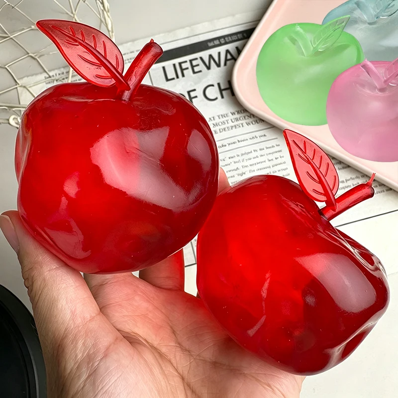 Red Apple Squishy Toys Anti Stress Sensory Fidget Toy Soft Moldable Stress Ball No-rebound Decompression Toy Christmas Gifts