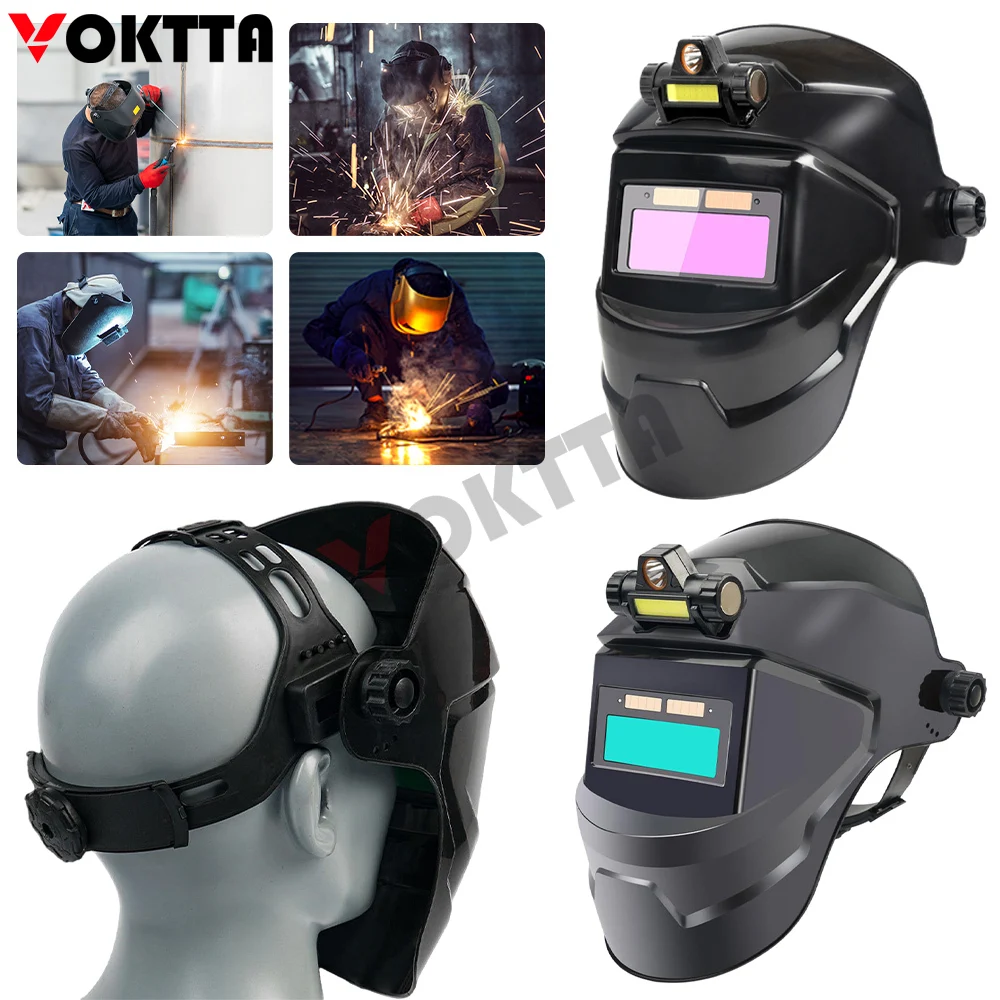 Automatic Dimming Welding Mask True Color Solar Welding Helmet Intelligent Auto Darkening Welding Facemask Protective Screen