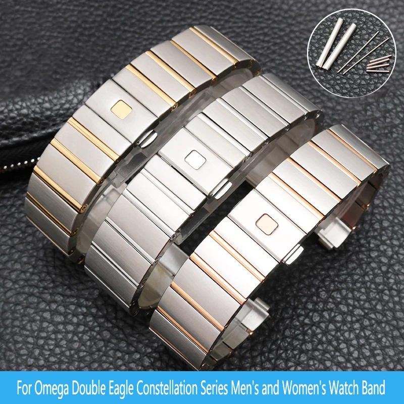 

Stainless Steel Bracelet High Quality Fine Steel Wristband For Omega Constellation Watch Strap Double Eagle Watchband 17MM 23MM