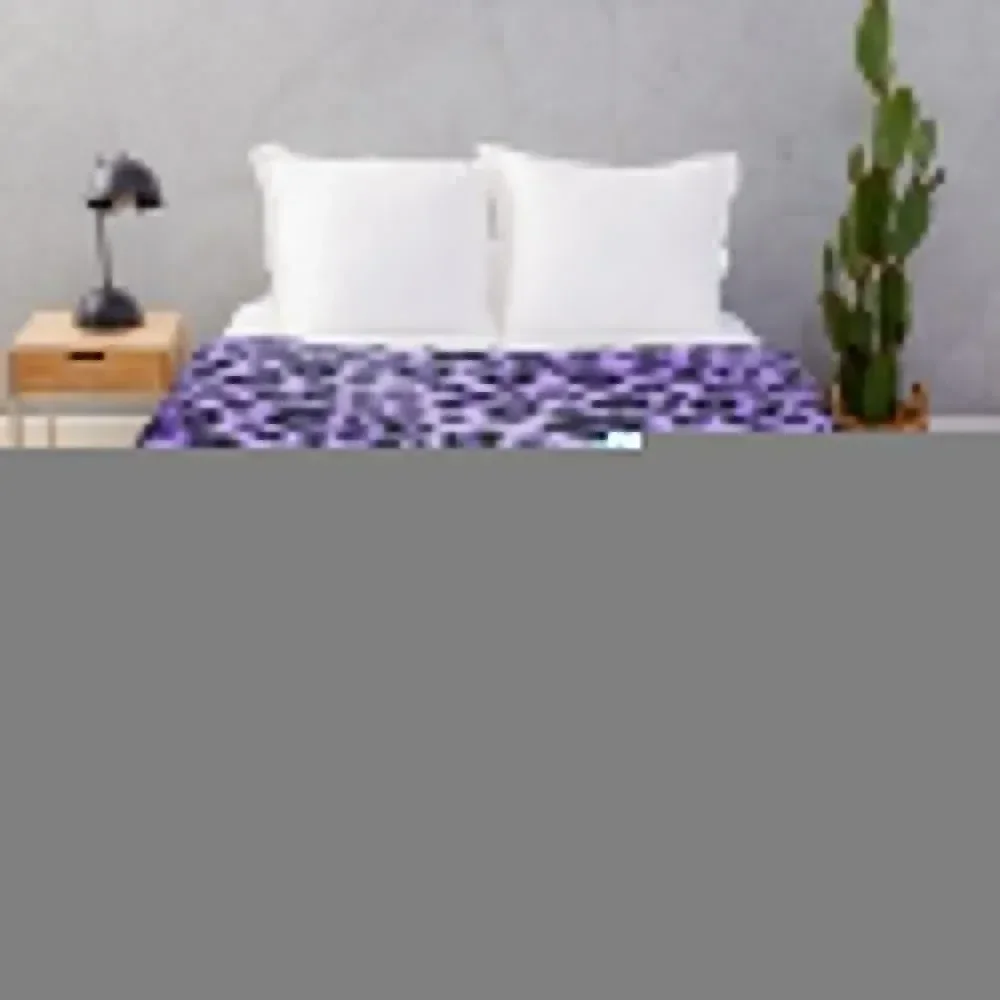 

Purple Leopard Print Throw Blanket Retros Baby Softest Blankets Tourist Decorative Sofa Blankets