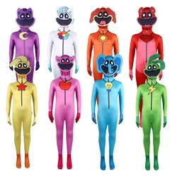 2024 Smiling Critters Cosplay Costume Aminal purple cat Catnap Elephant Bear Bodysuit Jumpsuit Mask Boy Girl  Halloween Costume