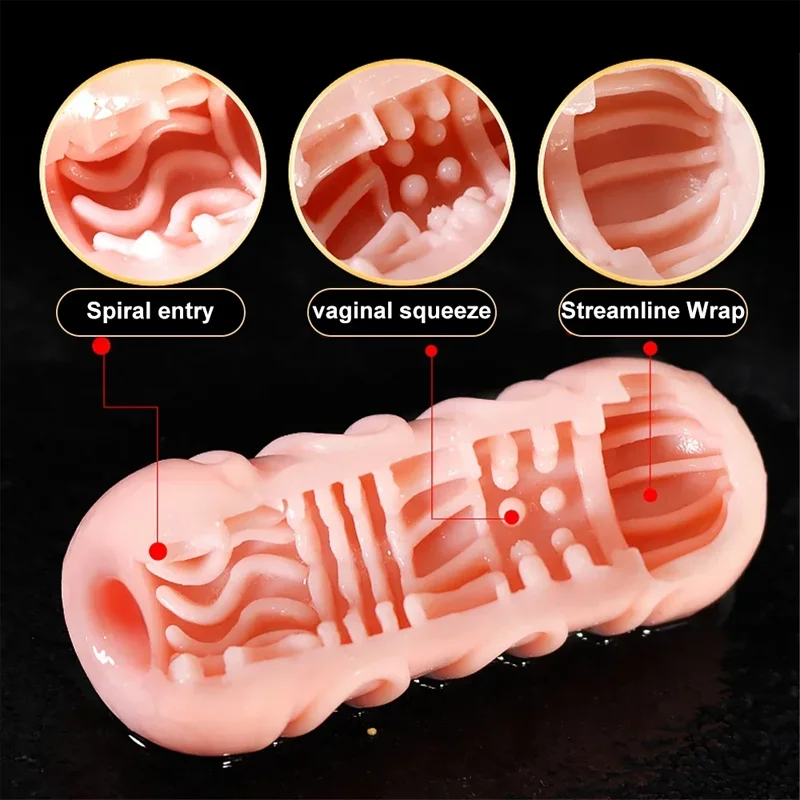 كأس استمناء للرجال مهبل واقعي مهبل جيب رجل استمناء حشفة اللسان كوب طائرة محمول مص ألعاب جنسية للرجال