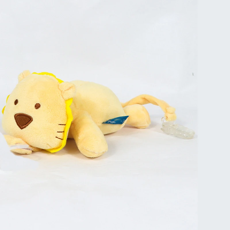 Bebê calmante brinquedos animais bonito dos desenhos animados infantil macio conforto carrinho de criança pendurado pelúcia boneca com silicone chupeta removível