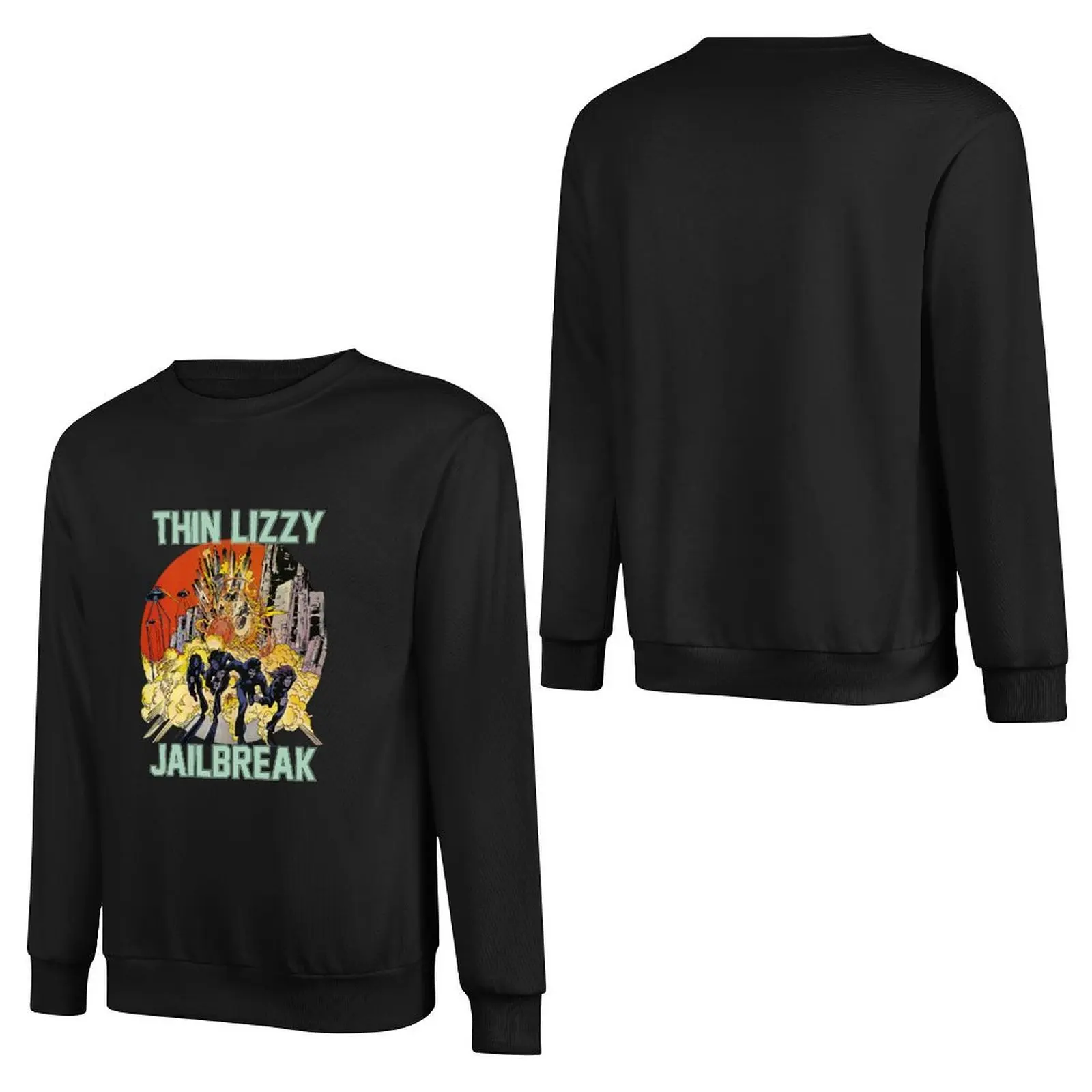 Thin Lizzy Jailbreak Explosion Vintage Black Print T Shirt Pullover Hoodie korean clothes men clothing men's sweatshirt