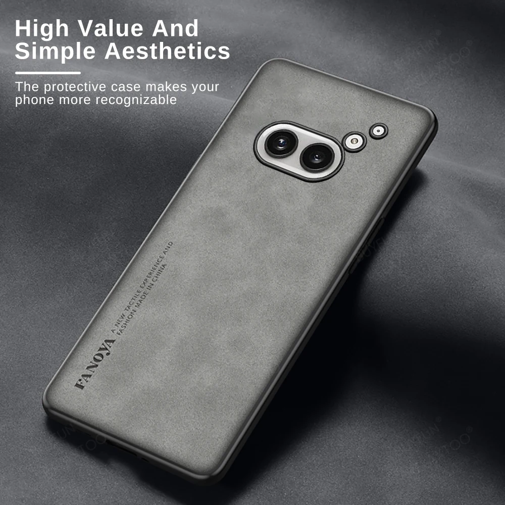 Matte Lambskin Leather Case For Nothing Phone (2a) 5G Camera Protect Shockproof Coque On Nothing Phone 2a 2 a a2 Phone2a 5G 2024