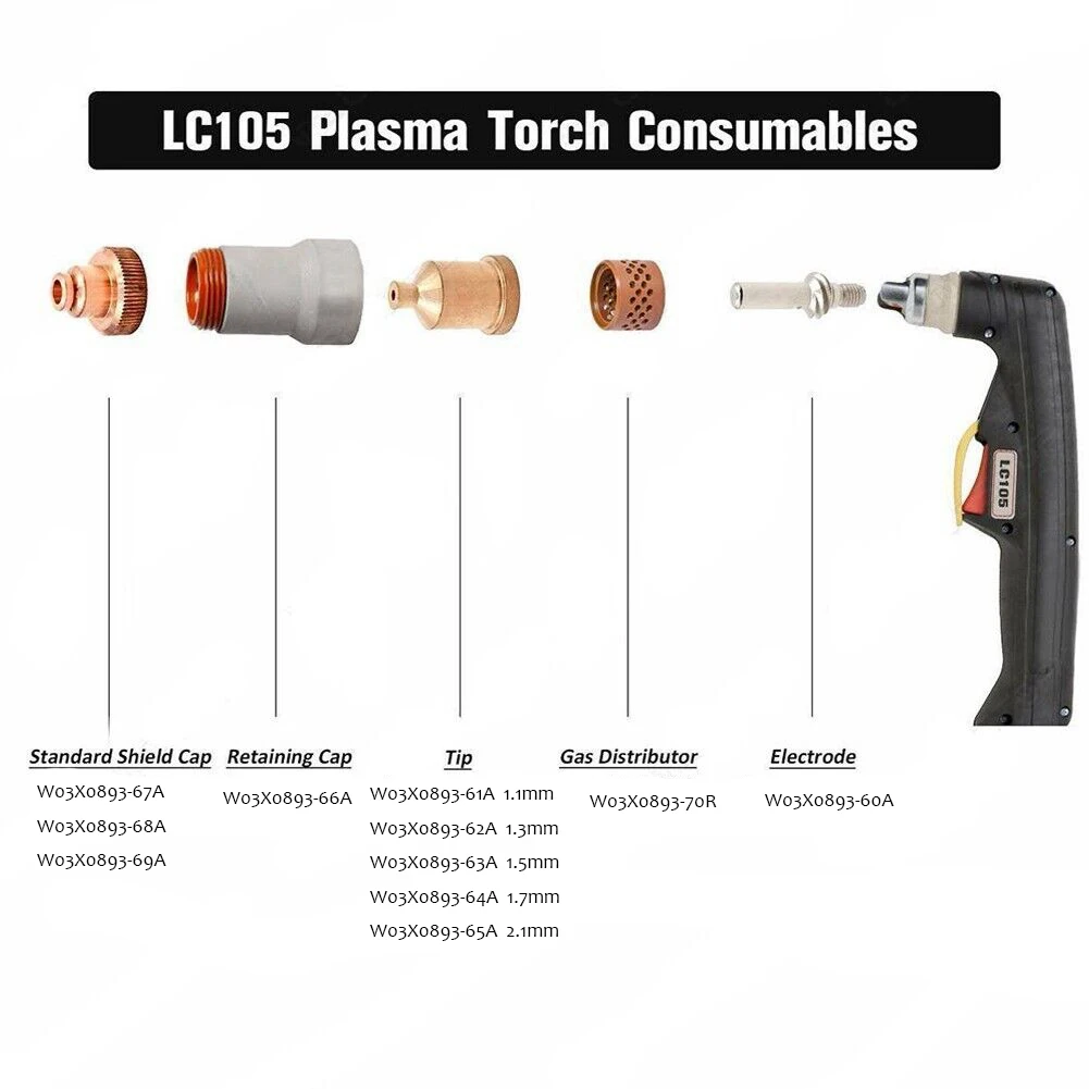 Lincoln LC105 Tomahawk1538 elektrot memesi için kalkan kap girdap yüzük istinat kap W03X0893-69A plazma sarf malzemeleri, CSDJSM