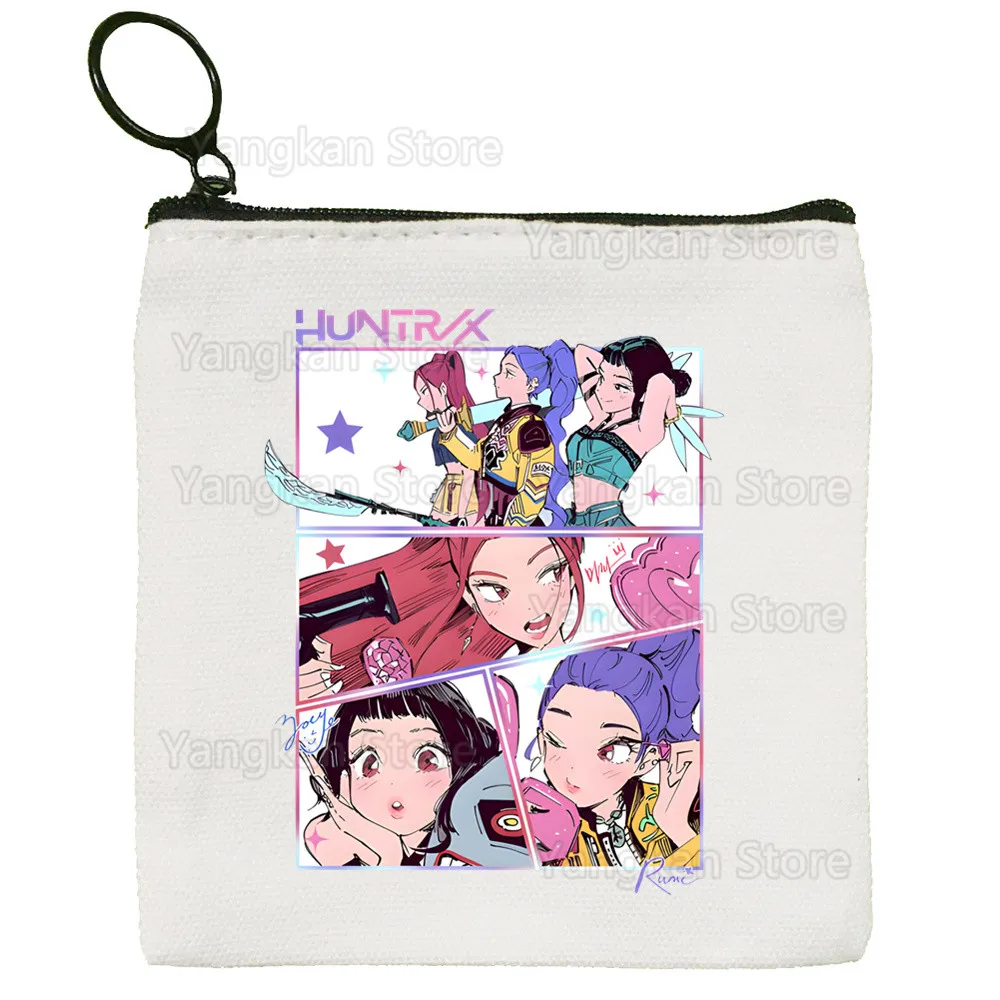 حقيبة قماش كرتونية Kpop Demon Hunter K Pop Huntrix Kpop بتصميم قماش حقيبة تخزين بسيطة وعصرية