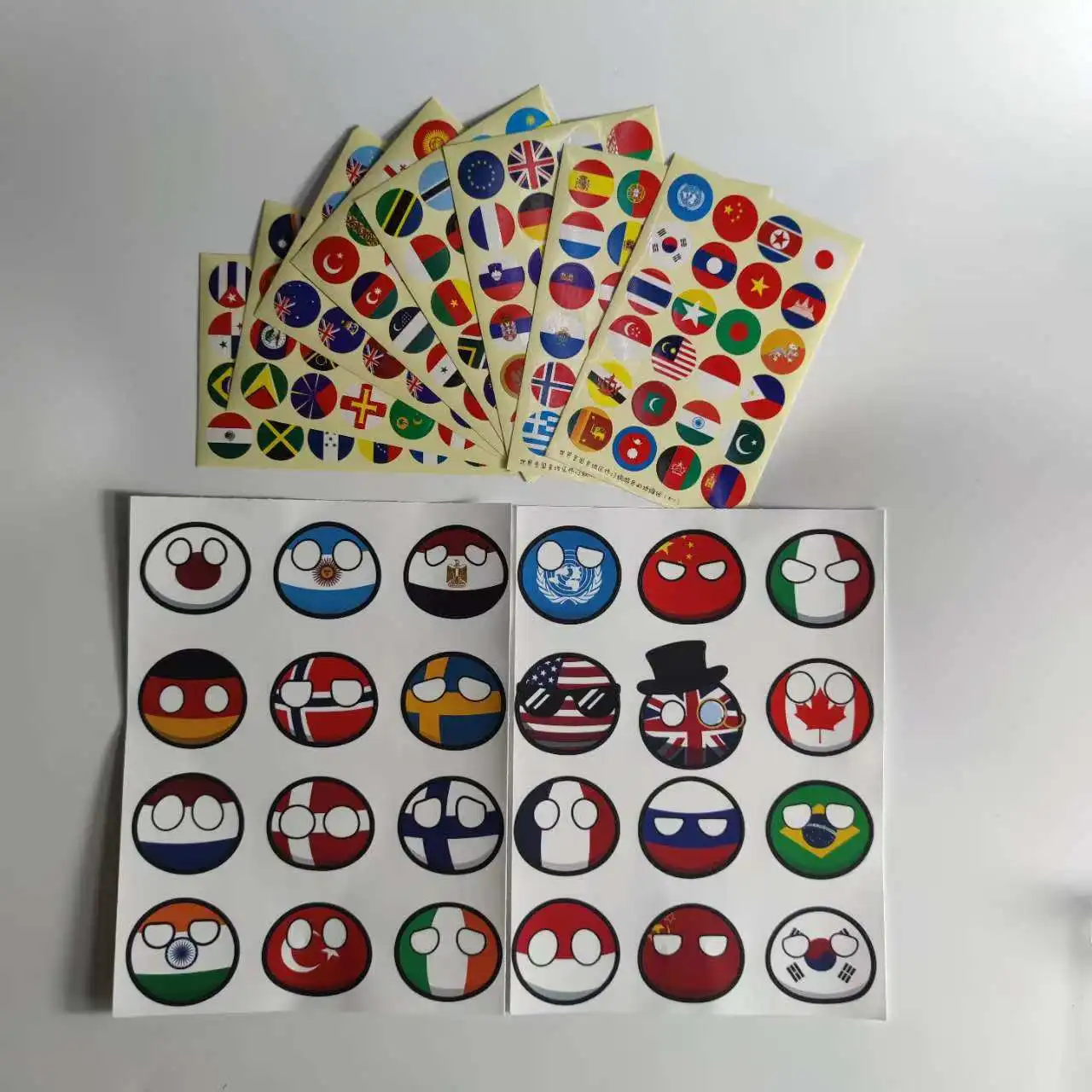 3/1.5cm Poland ball stickers A set of 24 pieces/8 sheets 192 pieces Country Ball Kids Toy Gift