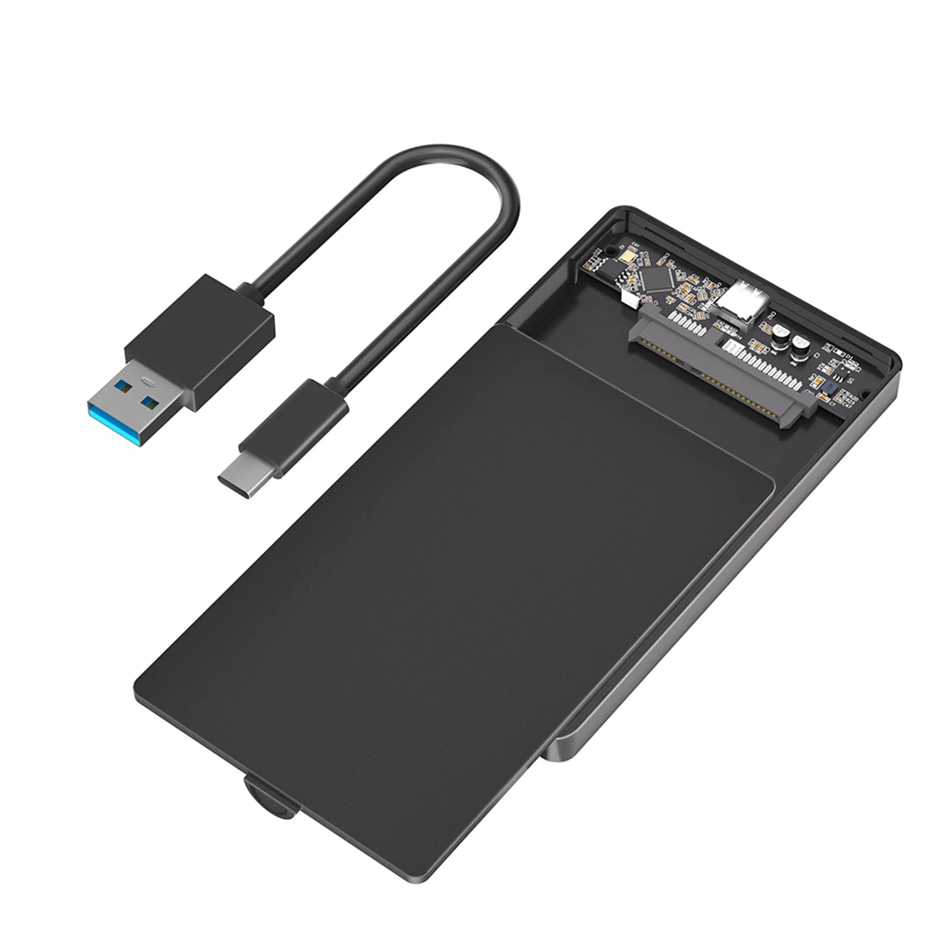 

2.5" SATA HDD SSD Enclosure Portable 2.5 Inch Hard Drive Disk Enclosure USB3.0 / Type C to SATA External HDD Case