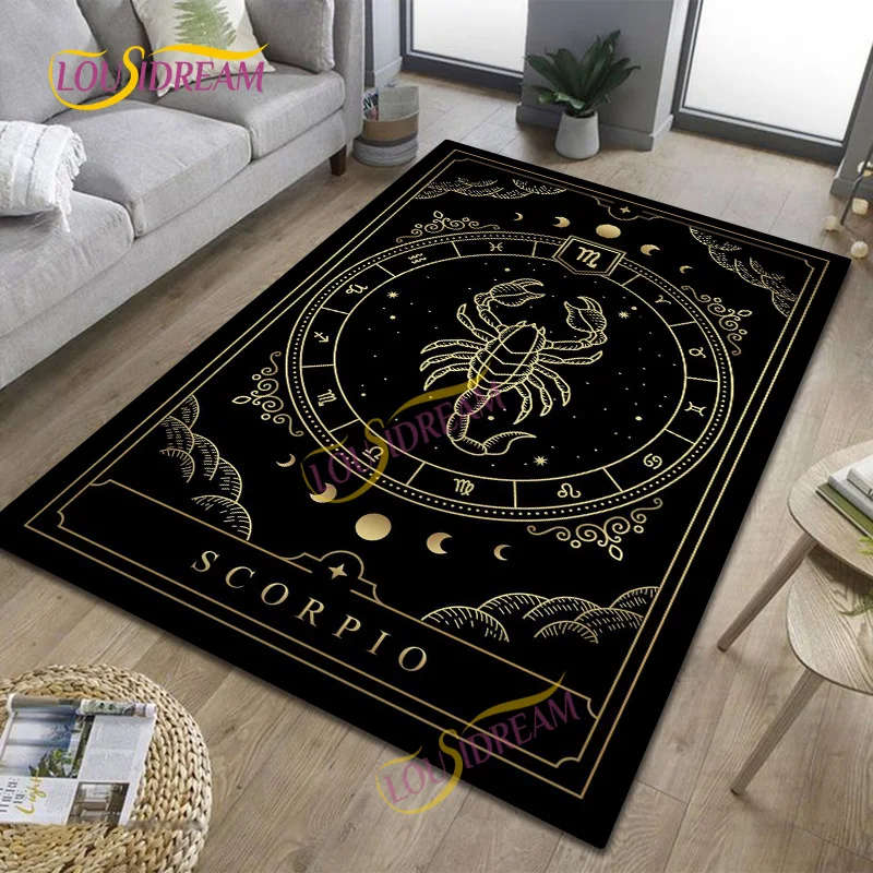 12 constellation Rug 3D printing Scorpio divine Floor Mat Leo Bedroom Living Room Area Decor  Bathroom Kitchen carpet Soft  mat