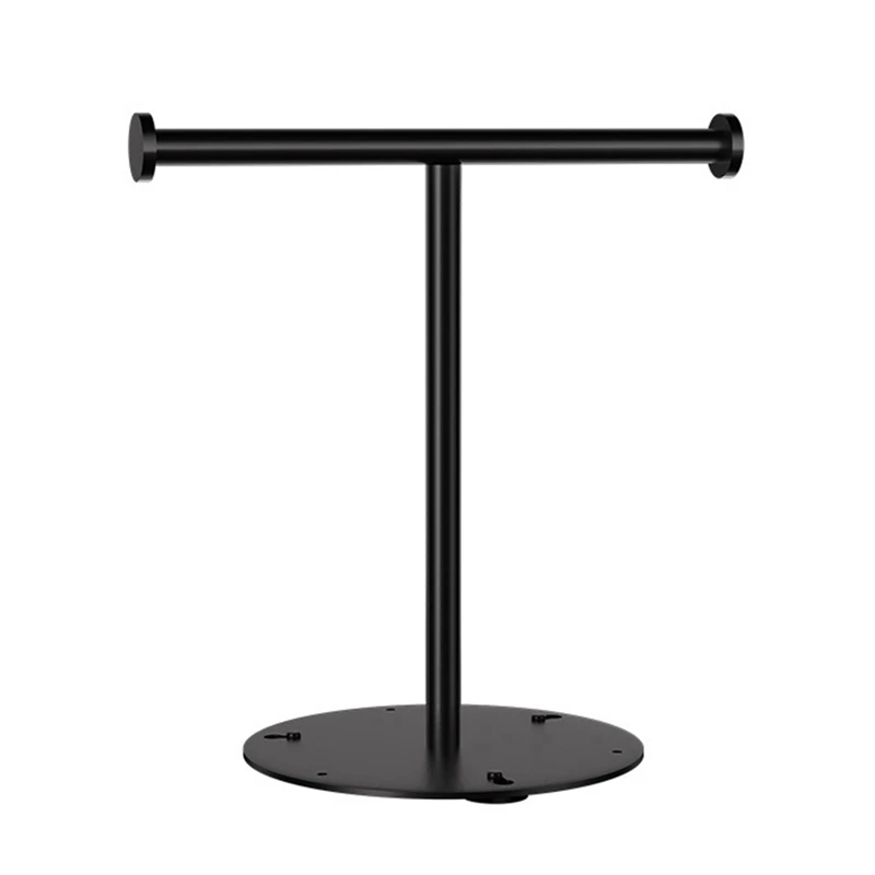 

1 PCS Hand Towel Holder Stand, Black Carbon Steel Stable Free-Standing Towel Bar, Small Towel Ring Stand For Bathroom