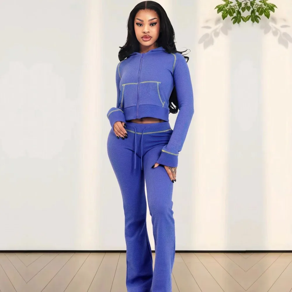 2024 New Arrival Aummer Summer 2 Piece Women Sets Matching Sets Solid Color Two Pieces Sets Top Pants Suits Outfits Clothing