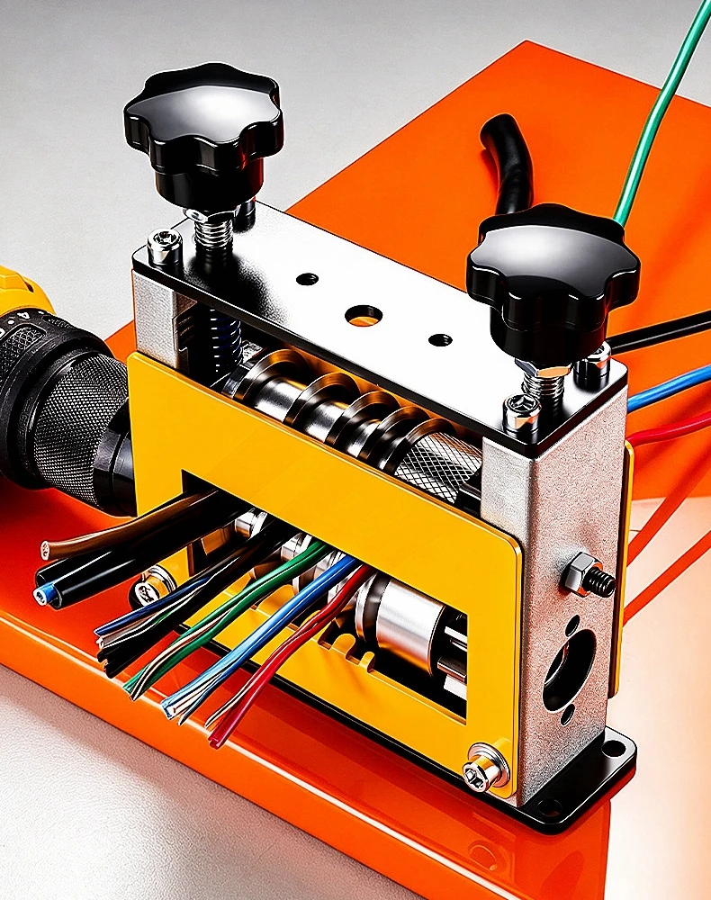 3-17mm Drahtabisoliermaschine, Drahtabisolierwerkzeug, 6 Kanäle, 5 Klingen, Schrottdraht-Abisoliermaschine für effizientes Kabelabisolieren – Detail 12