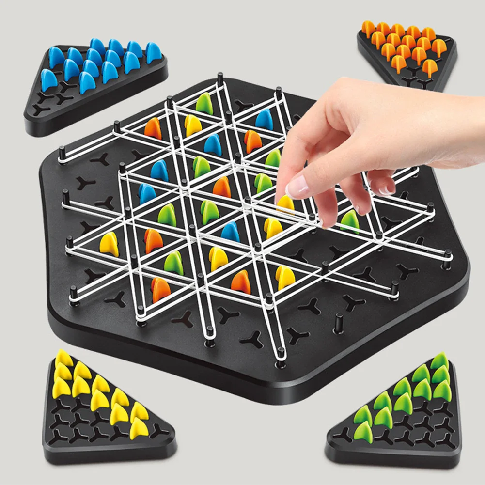 Jeu familial de Capture de territoire, jeu de Triangle à chaîne drôle, jeu de bureau d'échecs triangulaire pour enfants et adultes, fête de famille
