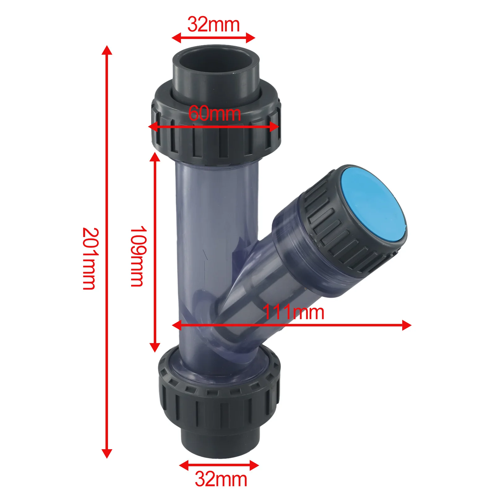 I.D 20 ~ 63mm przezroczysty filtr typu Y PVC akwarium filtry nawadniające rura ogrodowa do podlewania filtry łączące