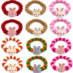 12pcs Easter Hairball Necklace Rabbit and Bear Pattern Small Large Dog Necktie Bowtie Puppy Cat Bow Tie Dog Grooming Accessories