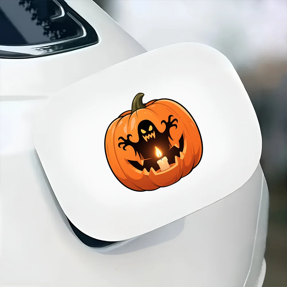 Halloween Devil Pumpkin Vinyl Sticker,Self-Adhesive Easy Apply Residue-Free for Car,Truck,Motorcycle,Laptop,Window,Wall