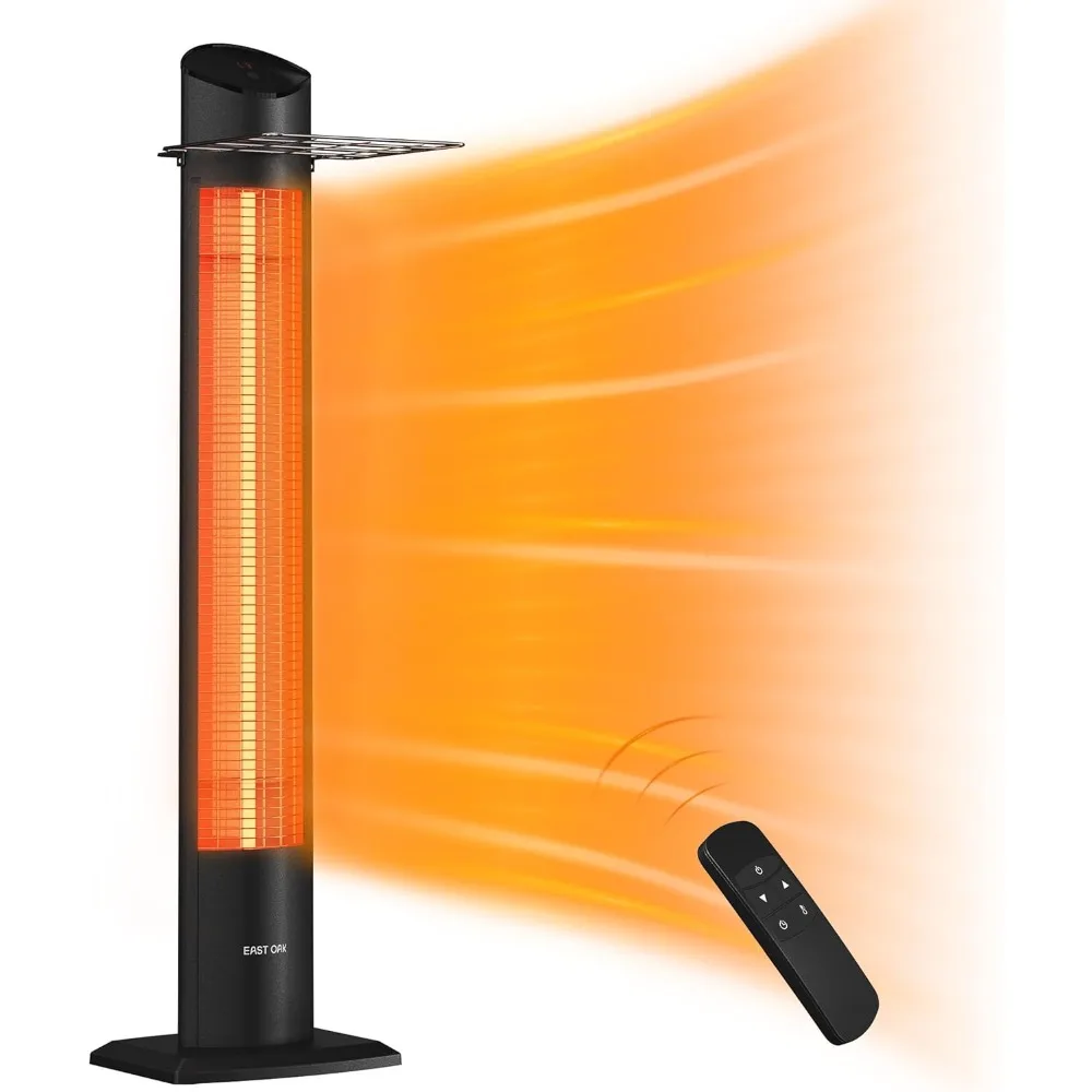 Electric Outdoor Indoor Heater,  Portable Patio Heater, Waterproof Indoor Infrared Heater with Tip-over & Overheating Protection