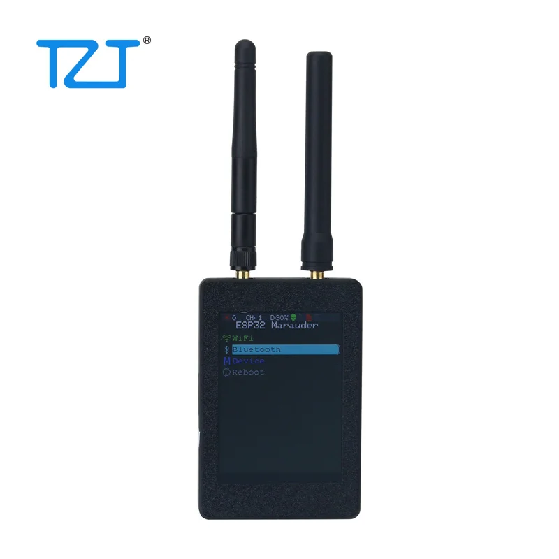 TZT Portable ESP32 Marauder Development Board 1.7.2 Firmware GPS Positioning 2.8-inch Screen with Black/White 3D-printed Shell