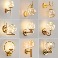 IRALAN LED Modern Glass Starry Wall Light Lamp Fixture Lustre Bedroom Study Living room Room Decor Home Appliance Lights
