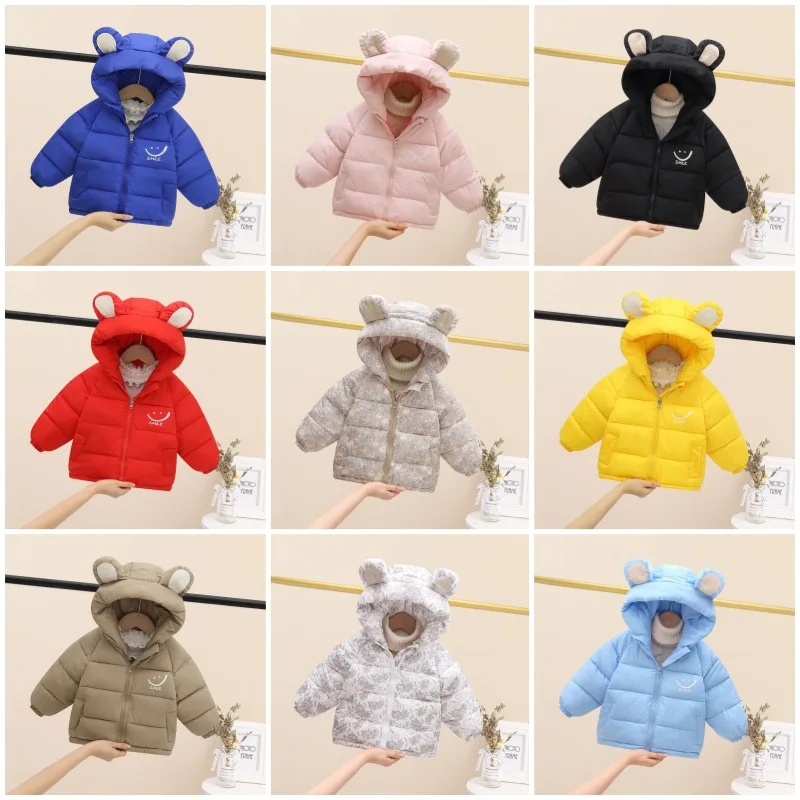 2024Spring, Autumn and Winter New Boys and Girls Korean Style Children\'s Thermal Cotton Coat down Cotton-Padded Jacket