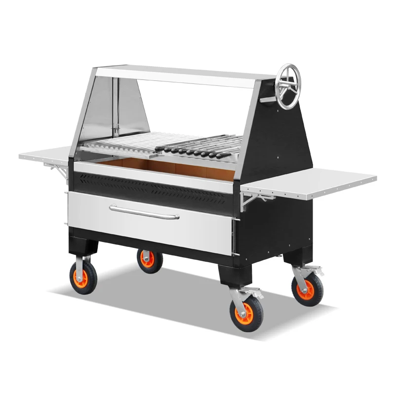 Adjustable Height Stainless Steel Outdoor Charcoal BBQ