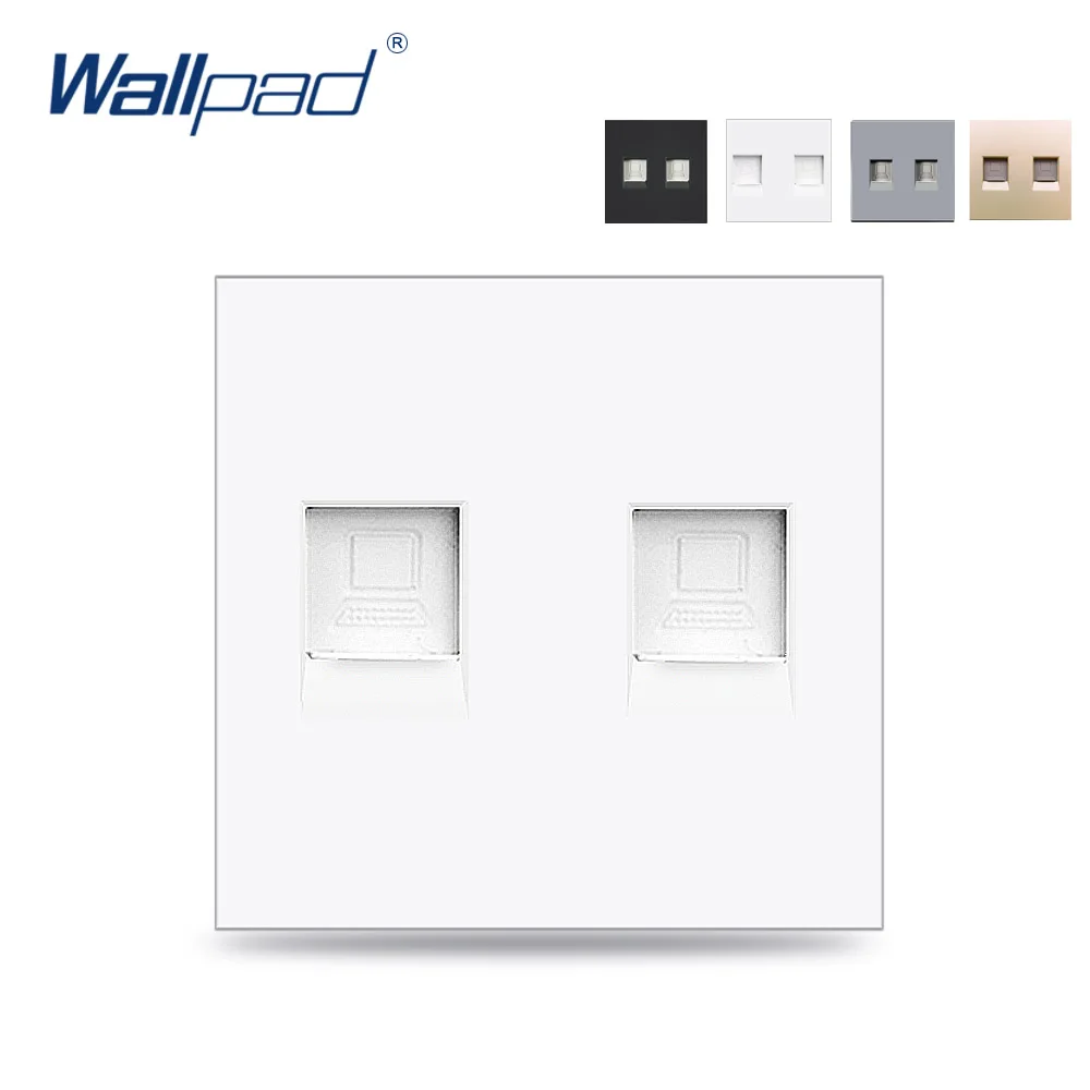 Cat7 datos dobles 2 puertos RJ45 CAT 7 Ordenador de Internet función de salida de cableado módulo clave solo 52*52mm para marco Wallpad S6