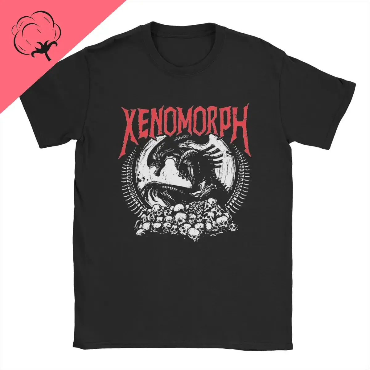 Men's T-Shirt Death Metal Xenomorph Alien Movie Amazing 100% Cotton Tee Shirt Short Sleeve T Shirt O Neck Clothing Summer