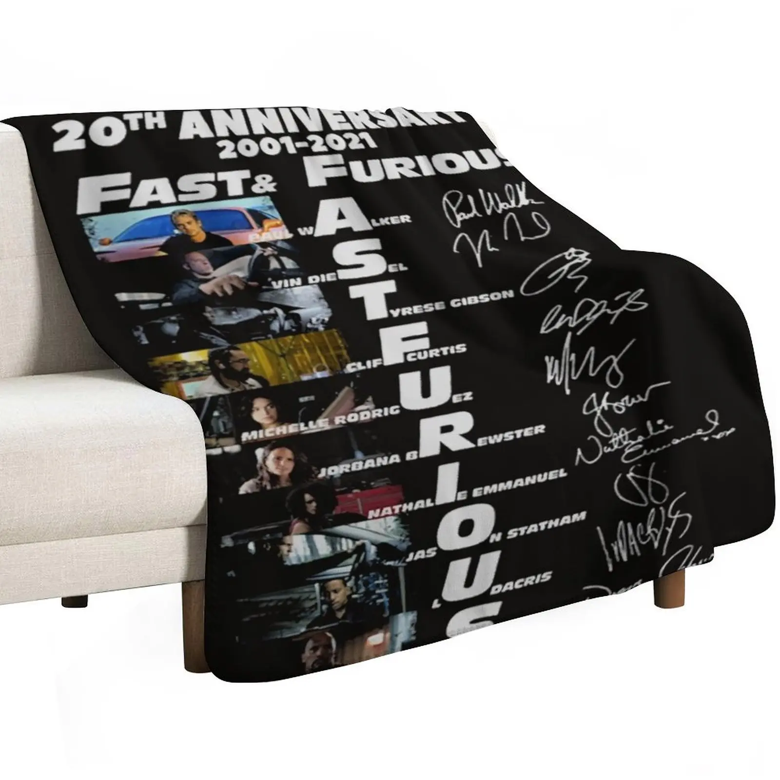 الذكرى العشرين 2001 2021 توقيعات سريعة غاضبة بطانية رمي كلاسيكية أغطية سرير مزخرفة بطانية سياحية #2