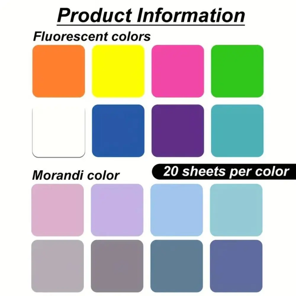 160 Sheets 8 Colors Sticky Notes Notepad Transparent Clear Stickers Morandi Fluorescent Color Note Pads School Stationery