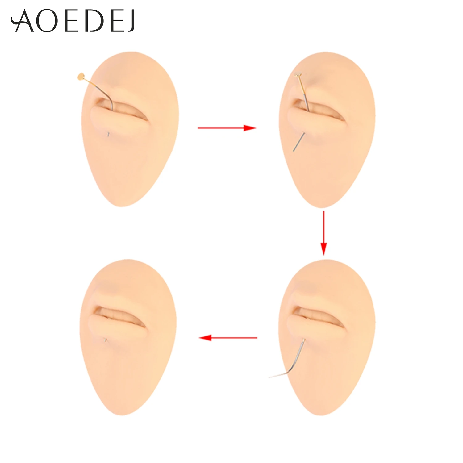 AOEDEJ 1 PC G23 Titan Piercing Kit Innengewinde Gebogene Kegel Einsetzen Pin Werkzeug Für Tragus Helix Lippe Nase Piercing schmuck – Detail 5