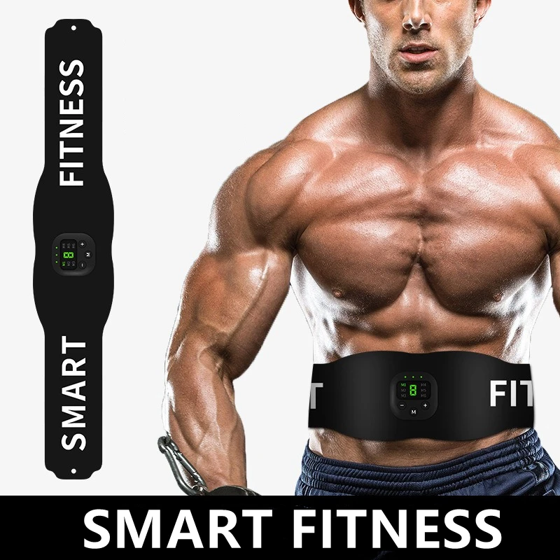 Abs Trainer Belt EMS Abdominal Muscle Stimulator Electric Toning Belts USB Waist Belly Weight Loss Home Gym Fitness Massager