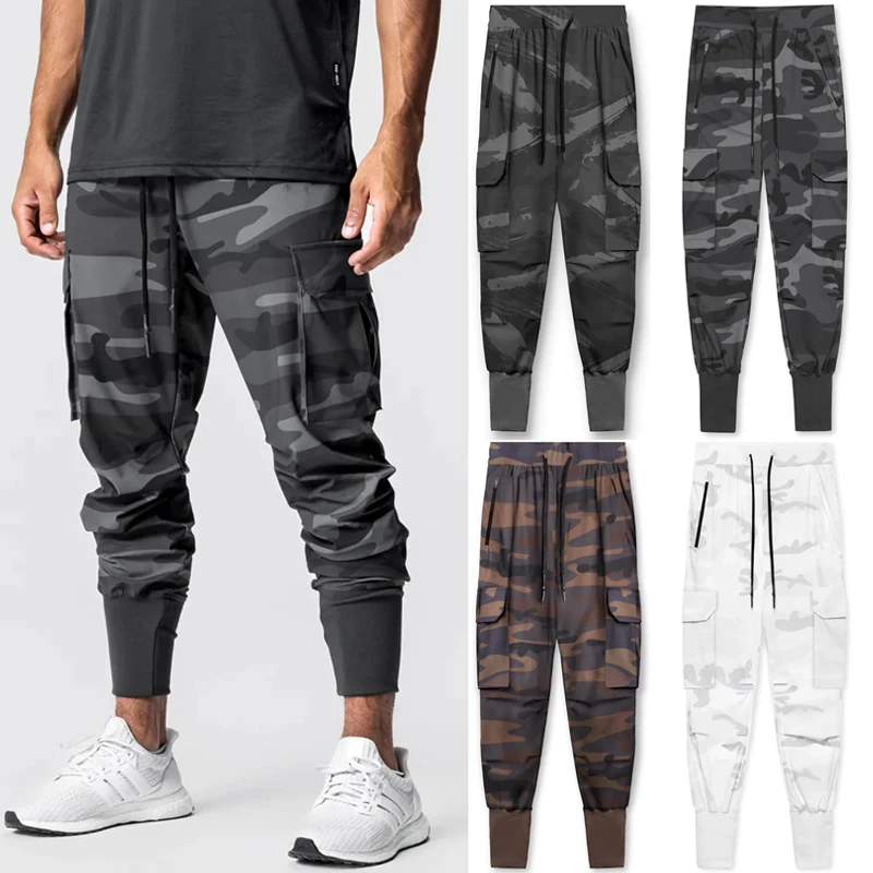 

2022 New Cargo Pants rib Jogger sweatpants Gym Running Training camouflage Pants Outdoor exercise and bodybuilding trousers