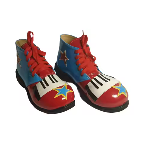 PU Flat Circus Clown Boots For Children Adults Carnival Festival Favors Funny Joker Anime Cosplay Shoes