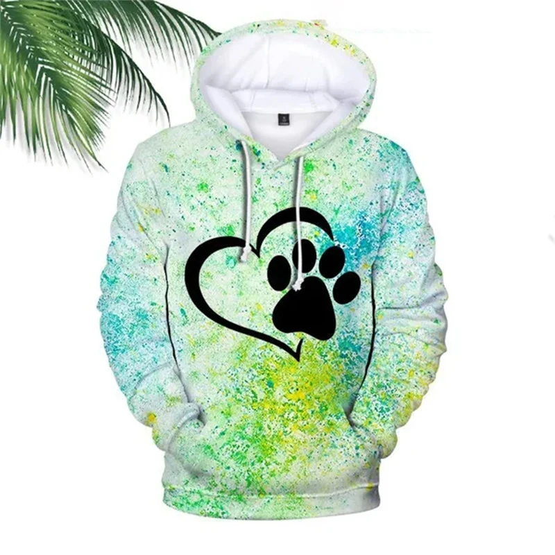 Autumn Cute Dog Paw 3D Print Hoodies Men Women Fashion Harajuku Casual Sweatshirts Oversized Hoodie Pullovers Tracksuit Clothing