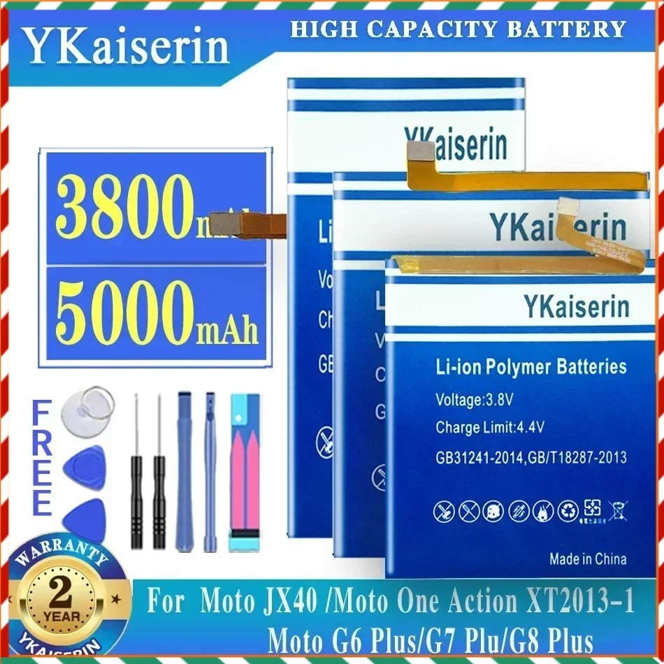 New KR40 Battery for Motorola Moto One Action XT2013-1/One Vision XT1970-1 G6 G7 G8 Plus XT2019-1 JX40 KD40 JG40 JT40 Batteries