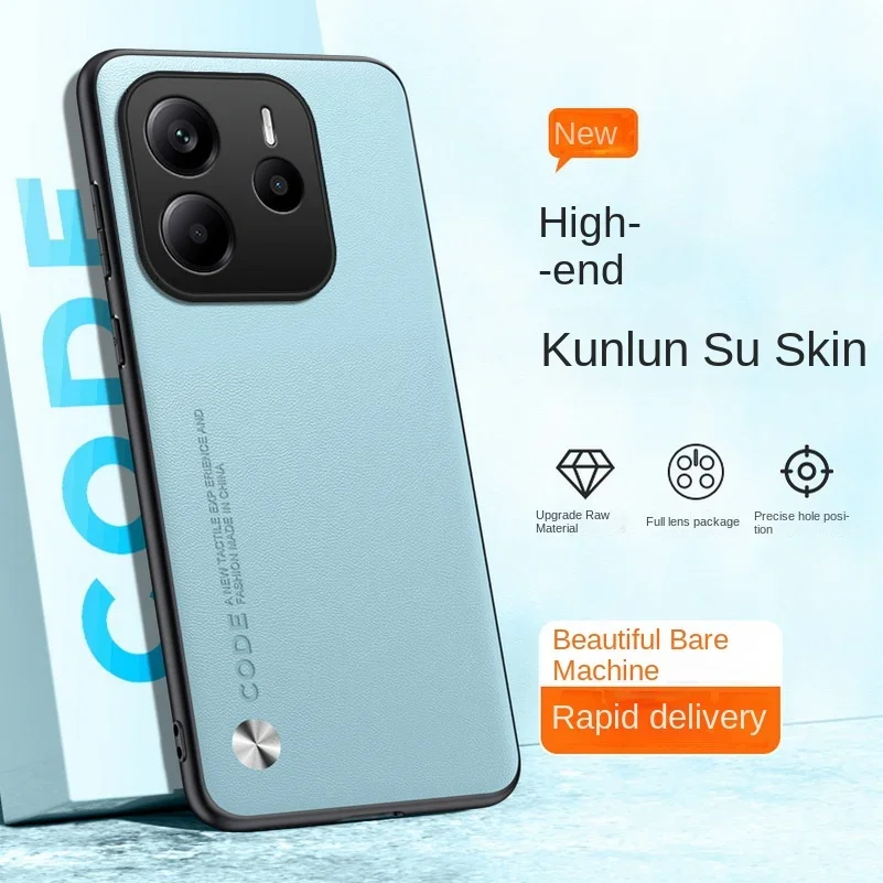 Schlichte Pu-Lederhülle für Xiaomi Redmi Note 14 4G Note 14pro+, luxuriöse, matte, harte, stoßfeste Handyhülle für Redmi Note 14Pro