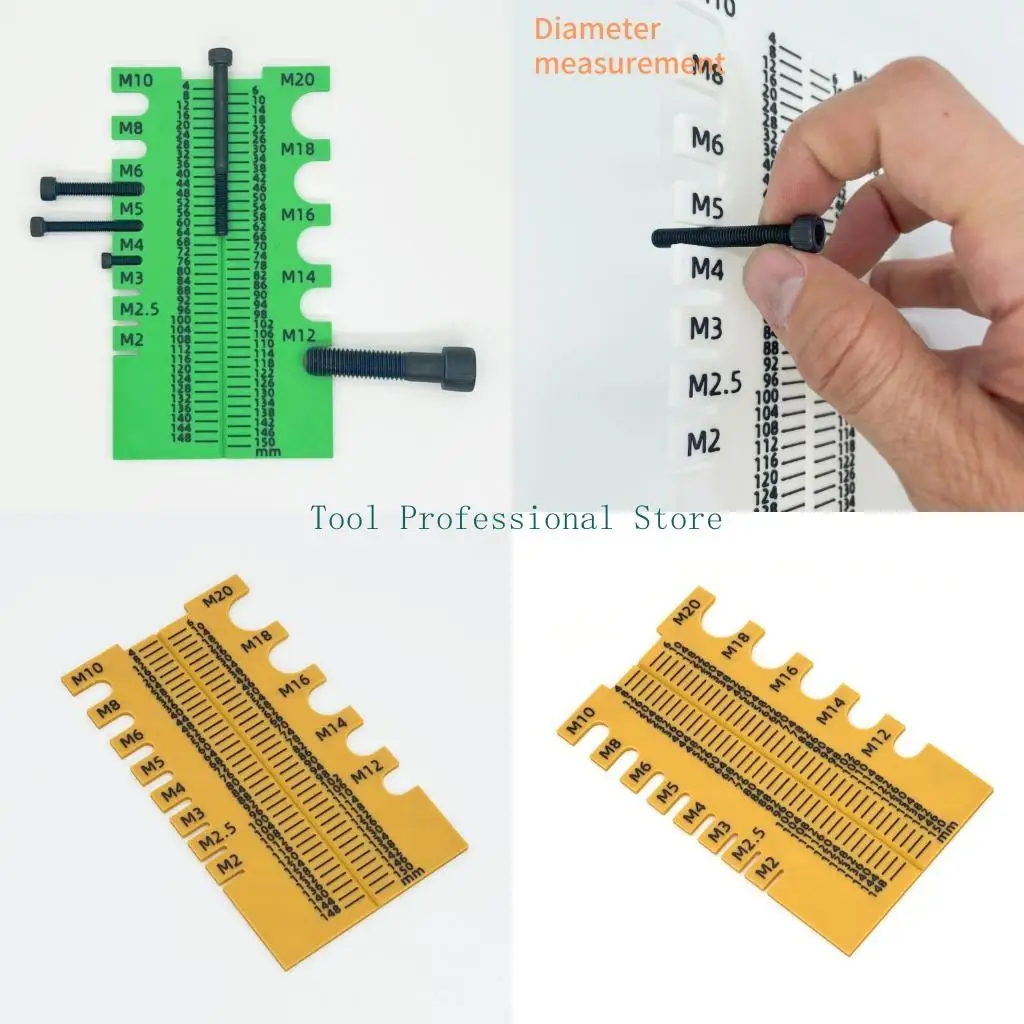 

57QF Portable Screw Measurement Gauge Rulers Tool With 150mm Length Capacity Fit for Mechanic Engineers Various Applications