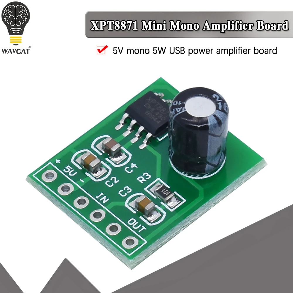 XH-M125 XPT8871 Mono Amplifier Board DC 5V 1A 5W Audio Placa Amplificador Mini Speaker Sound Board Volume Control