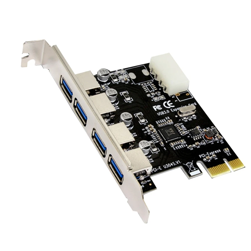1 Pcs 4 Ports USB 3.0 PCI-E Expansion Card PCI Express Pcie USB 3.0 Hub Adapter Controller PCI E Pcie Express Adapter Card