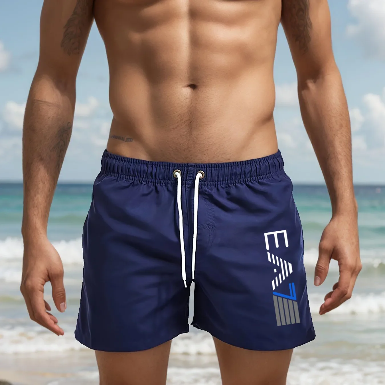 

Men's quick-drying surfing sexy short pants, swimming trunks, breathable drawstring with pocket, summer beach casual wear