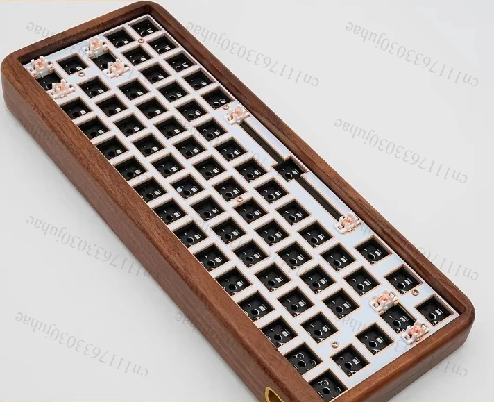 Walnut Shell Wooden Keyboard Kit 61/64 Key Pro Upgrade Gh60% Customized Hot Swappable Wired Mechanical Keyboard