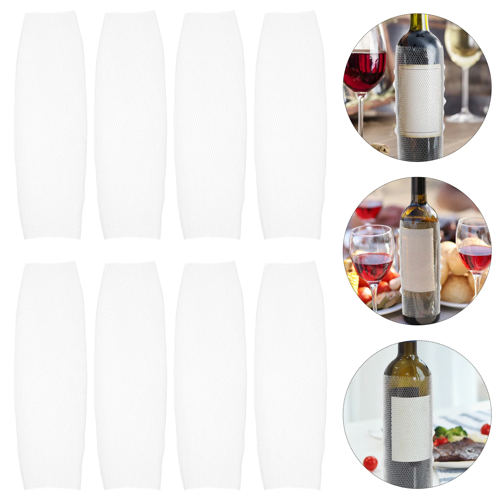 

100Pcs Wine Bottle Protective Net Pe Mesh Sleeve Shockproof Scratch Resistant for Travel Glass Bottle Protector Cover