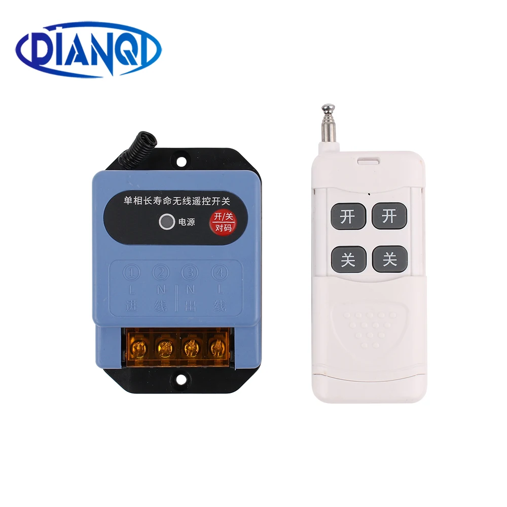 

Бытовой беспроводной пульт дистанционного управления переменного тока 220 В 240 В, макс. 1000 м, 1НО для автомобильной системы водяного насоса, 1 передатчик, 1 приемник