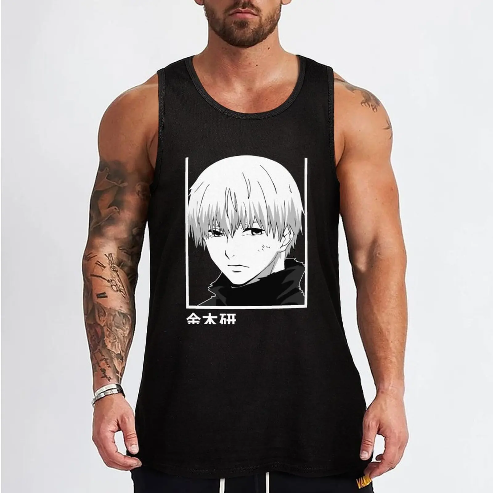 Ken Kaneki Tank Top quick-drying t-shirt men gym clothing gym clothes man fitness