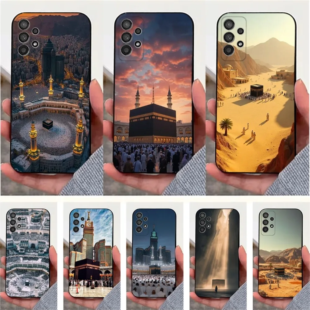 

IN Mecca Cover Pilgrims Phone Case For Samsung S25,S24,S23,S22,S20,S21,S10,Ultra,Plus,Lite,FE,Soft Silicone Black Cover